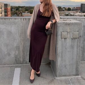 Zara Deep Brown/Purple Maxi Dress